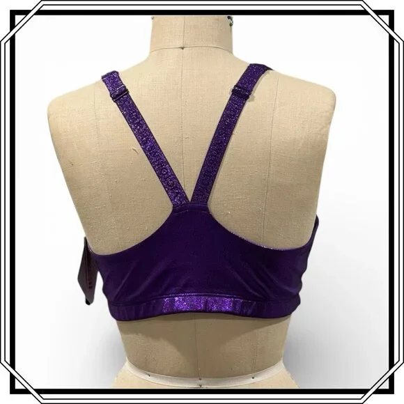 VICTORIA'S SECRET Maximum Support Metallic Purple Sports Bra - 36B / NWT